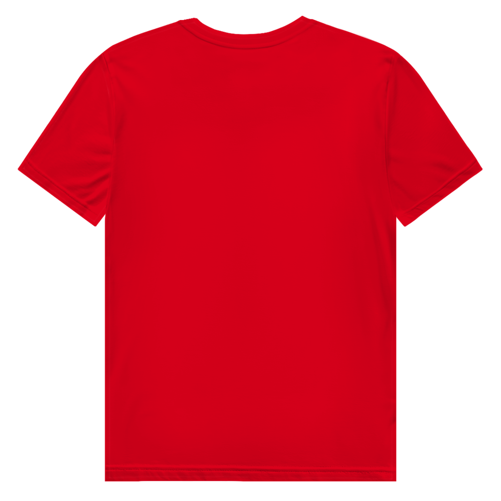 JA Knochenfrech – Herren-Bio-T-Shirt in Rot, Rückansicht ohne Druck
