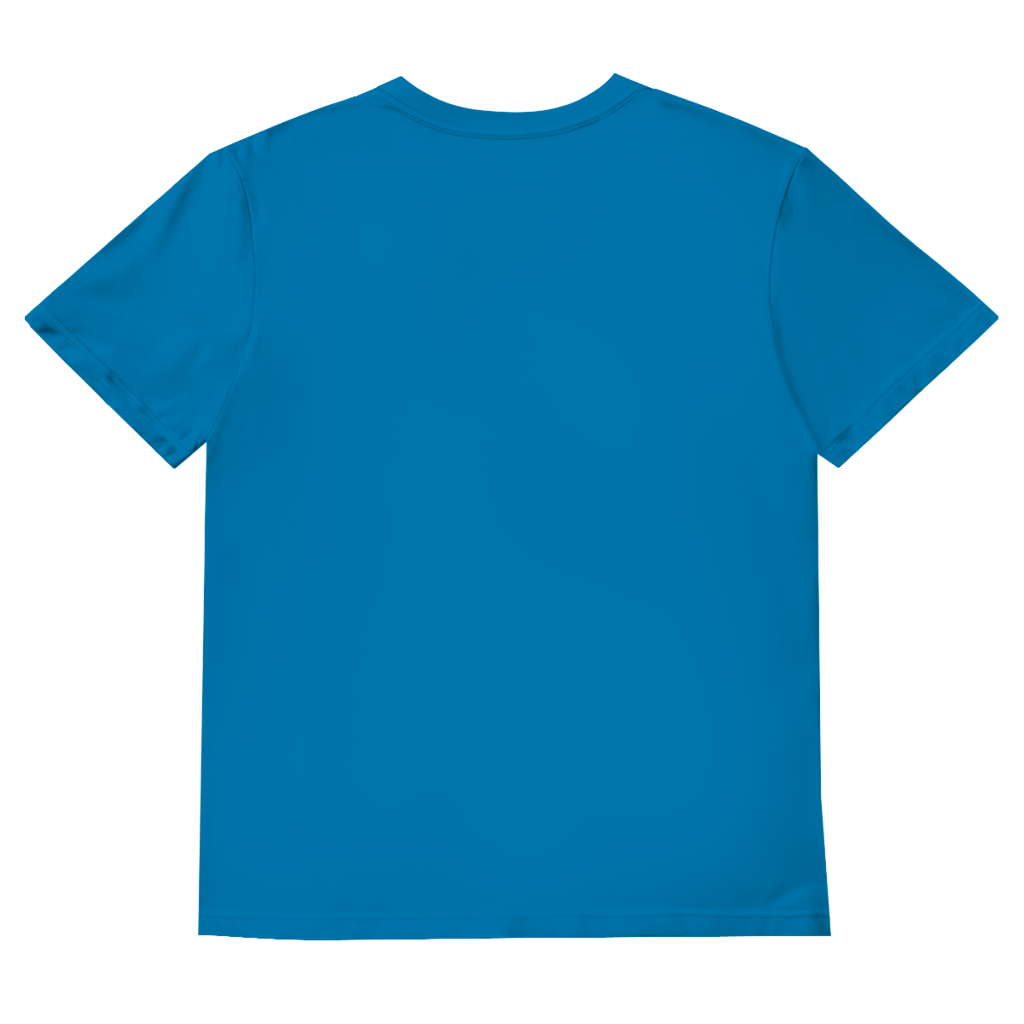 JA Knochenfrech – Herren-V-Neck-Shirt in Azurblau, Rückansicht ohne Druck