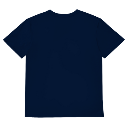 JA Knochenfrech – Herren-V-Neck-Shirt in Marineblau, Rückansicht ohne Druck