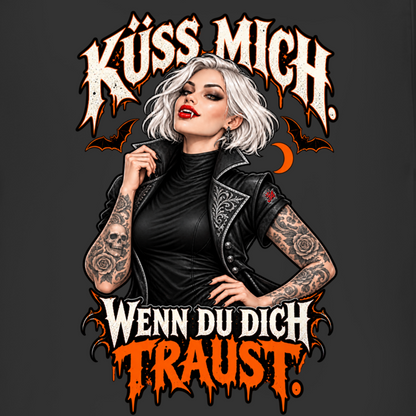 JA Kussbiss – Damen-Bio-T-Shirt, Nahaufnahme vom Motiv