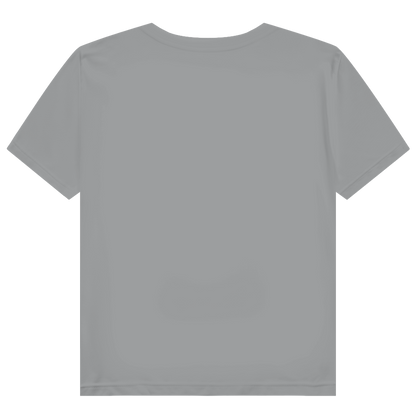 JA Kussbiss – Damen-Bio-T-Shirt in Sportgrau meliert, Rückansicht ohne Druck