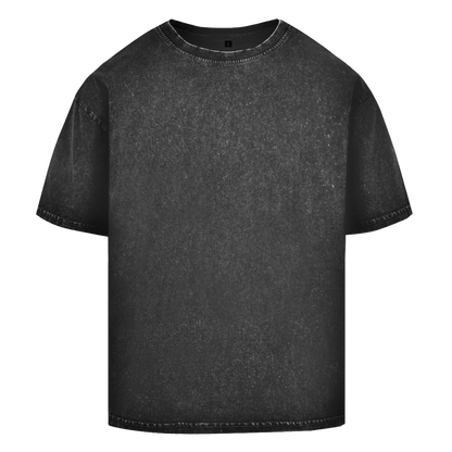JA Mein Kopf, meine Regeln – Oversize-Washed-Shirt in Schwarz, Vorderansicht ohne Druck