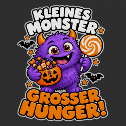 JA Naschmonster – Kinder-T-Shirt, Nahaufnahme vom Motiv