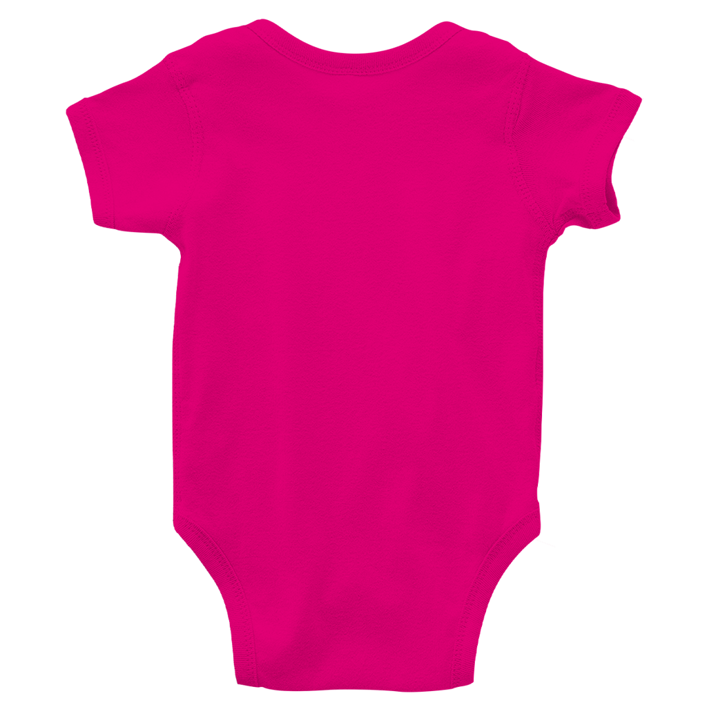 JA Naschmonster – Baby-Body in Fuchsia, Rückansicht ohne Druck