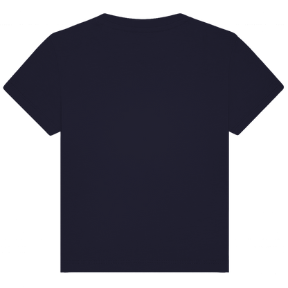 JA Nachtboss – Baby-T-Shirt in Marineblau, Rückansicht ohne Druck