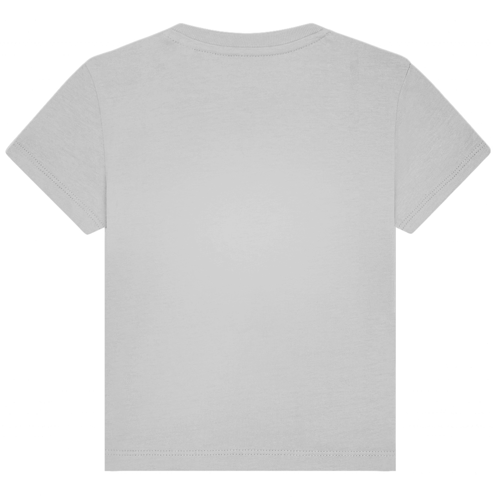 JA Nachtboss – Baby-T-Shirt in Grau meliert, Rückansicht ohne Druck