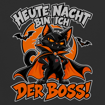 JA Nachtboss – Kinder-T-Shirt, Nahaufnahme vom Motiv