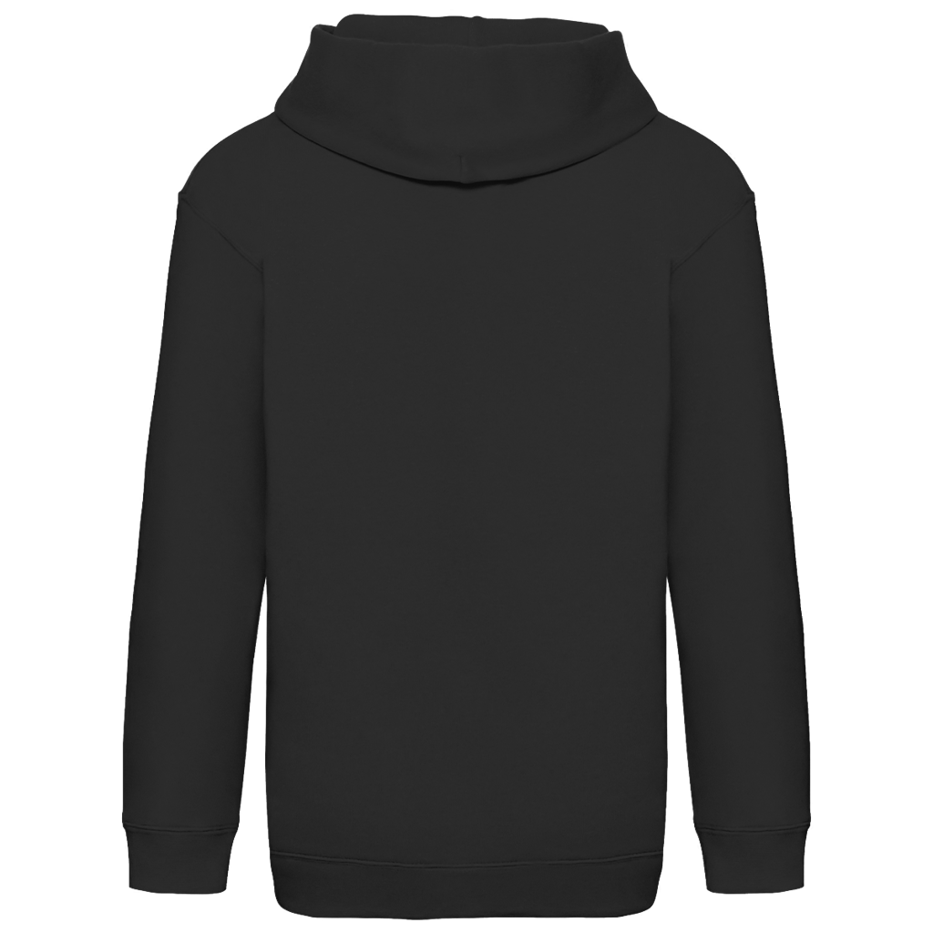 JA Nachtboss – Kinder-Hoodie in Schwarz, Rückansicht ohne Druck