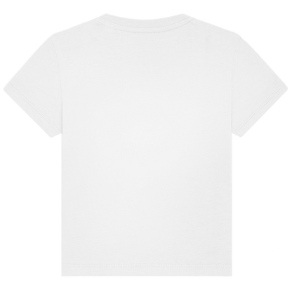JA Pupsalarm – Baby-T-Shirt in Weiß, Rückansicht ohne Druck
