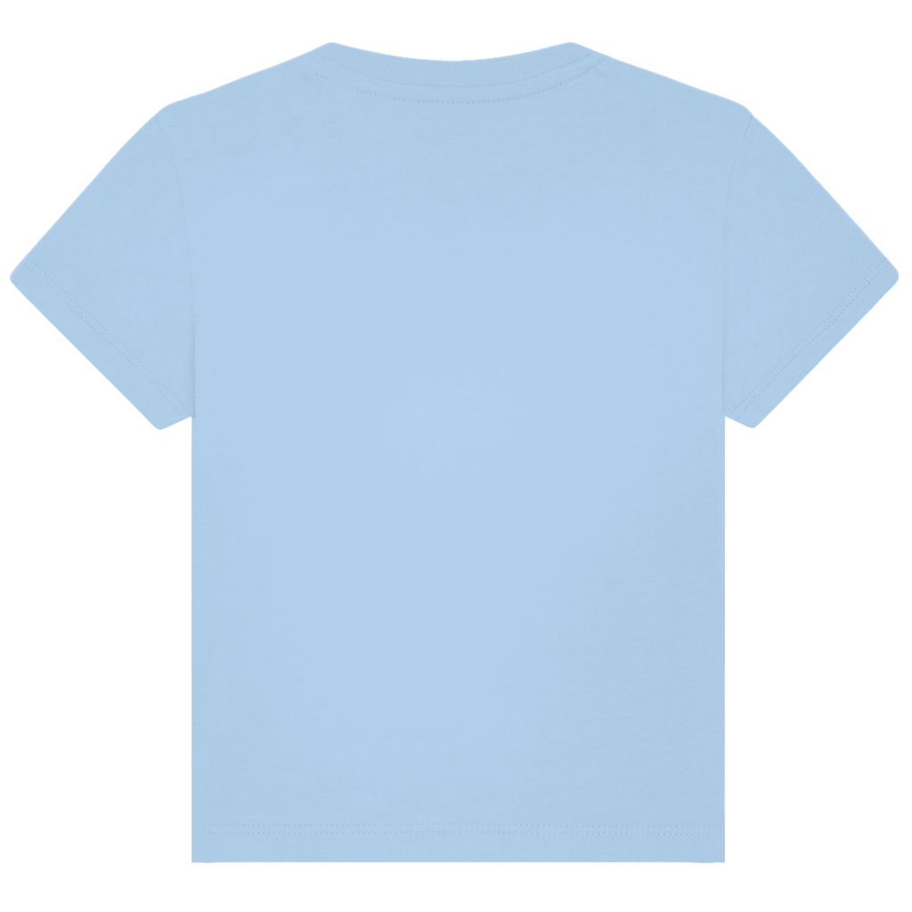JA Pupsalarm – Baby-T-Shirt in Blau, Rückansicht ohne Druck
