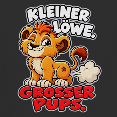 JA Pupsalarm – Kinder-T-Shirt, Nahaufnahme vom Motiv