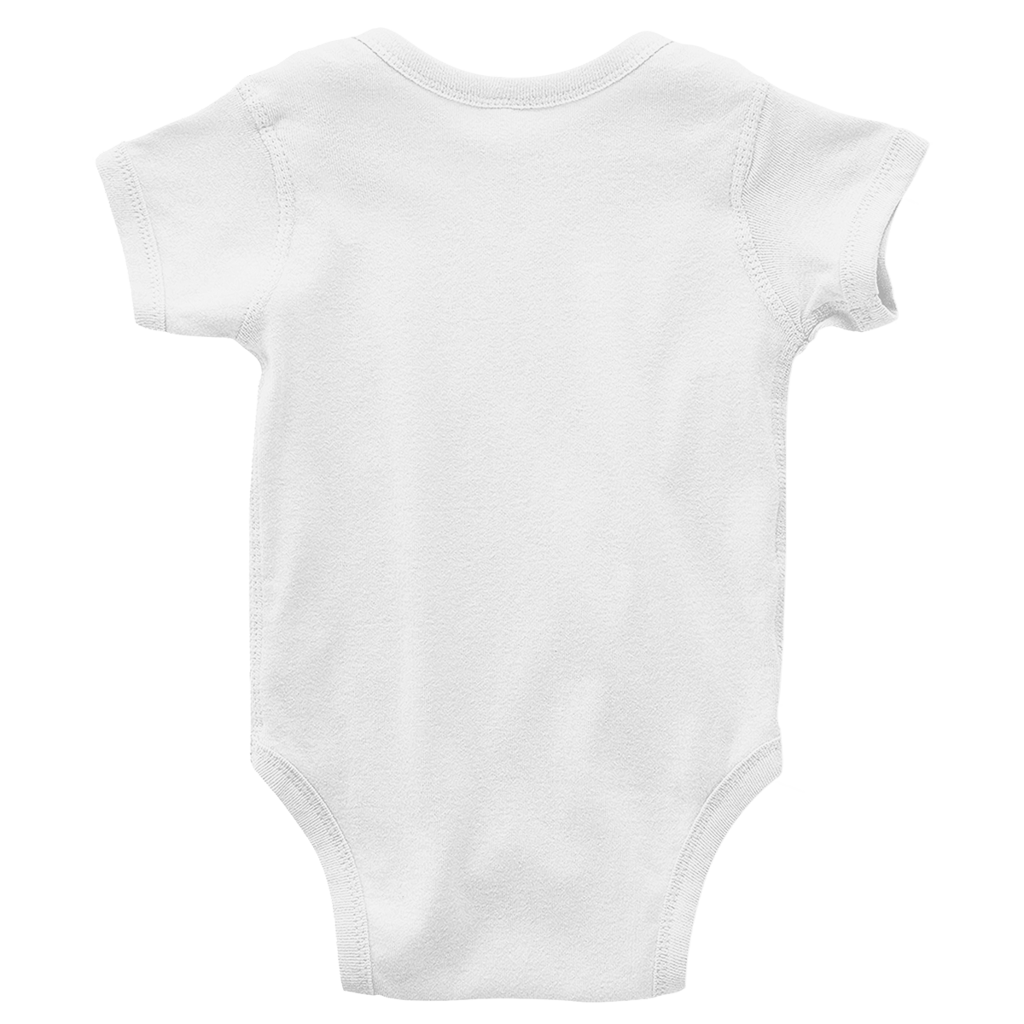 JA Große Schwester Einhorn – Baby-Body in Weiß, Rückansicht ohne Druck