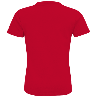 JA Schulstart Dino Mädchen – Kinder-T-Shirt in Rot, Rückansicht ohne Druck
