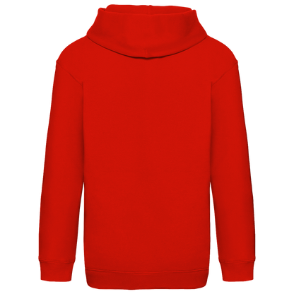 JA Schulstart Dino Mädchen – Kinder-Hoodie in Rot, Rückansicht ohne Druck