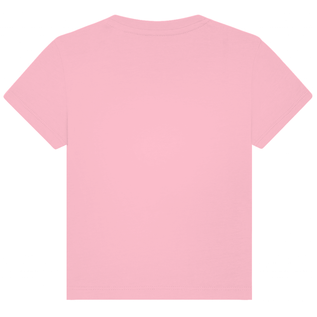 JA Spukaffe – Baby-T-Shirt in Rosa, Rückansicht ohne Druck