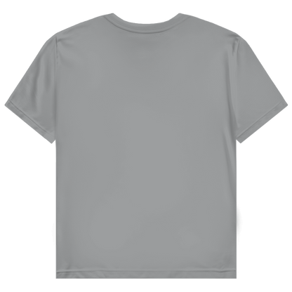 JA Miststück – Damen-T-Shirt in Sportgrau meliert, Rückansicht ohne Druck