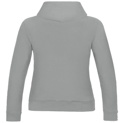 JA Miststück – Damen-Hoodie in Grau meliert, Rückansicht ohne Druck