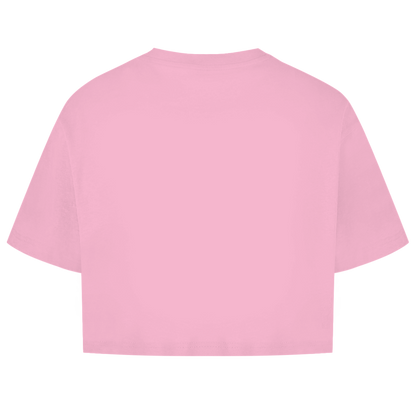 JA Miststück – Damen-Crop-Top in Hellrosa, Rückansicht ohne Druck