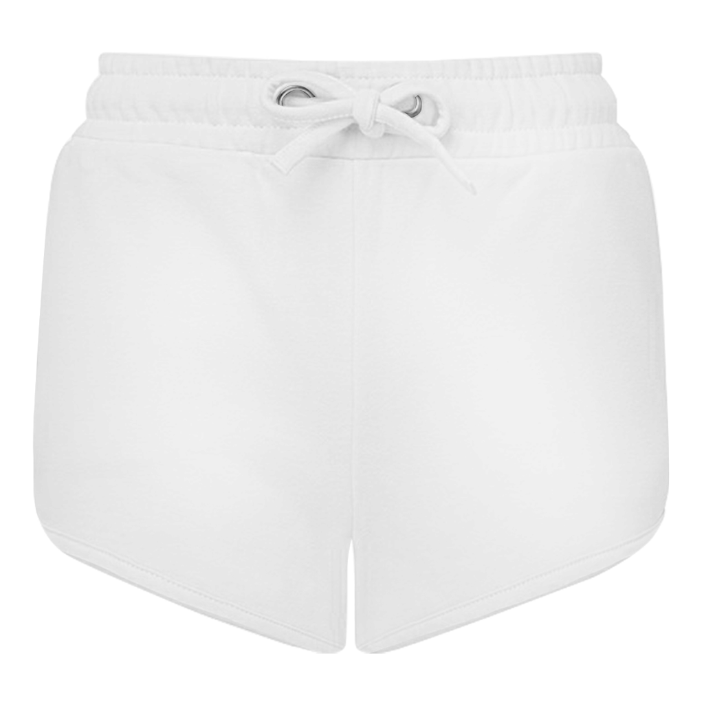 JA Miststück – Damen-Shorts in Weiß, Rückansicht ohne Druck