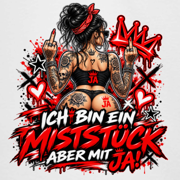 JA Miststück – Damen-Shorts, Nahaufnahme vom Motiv