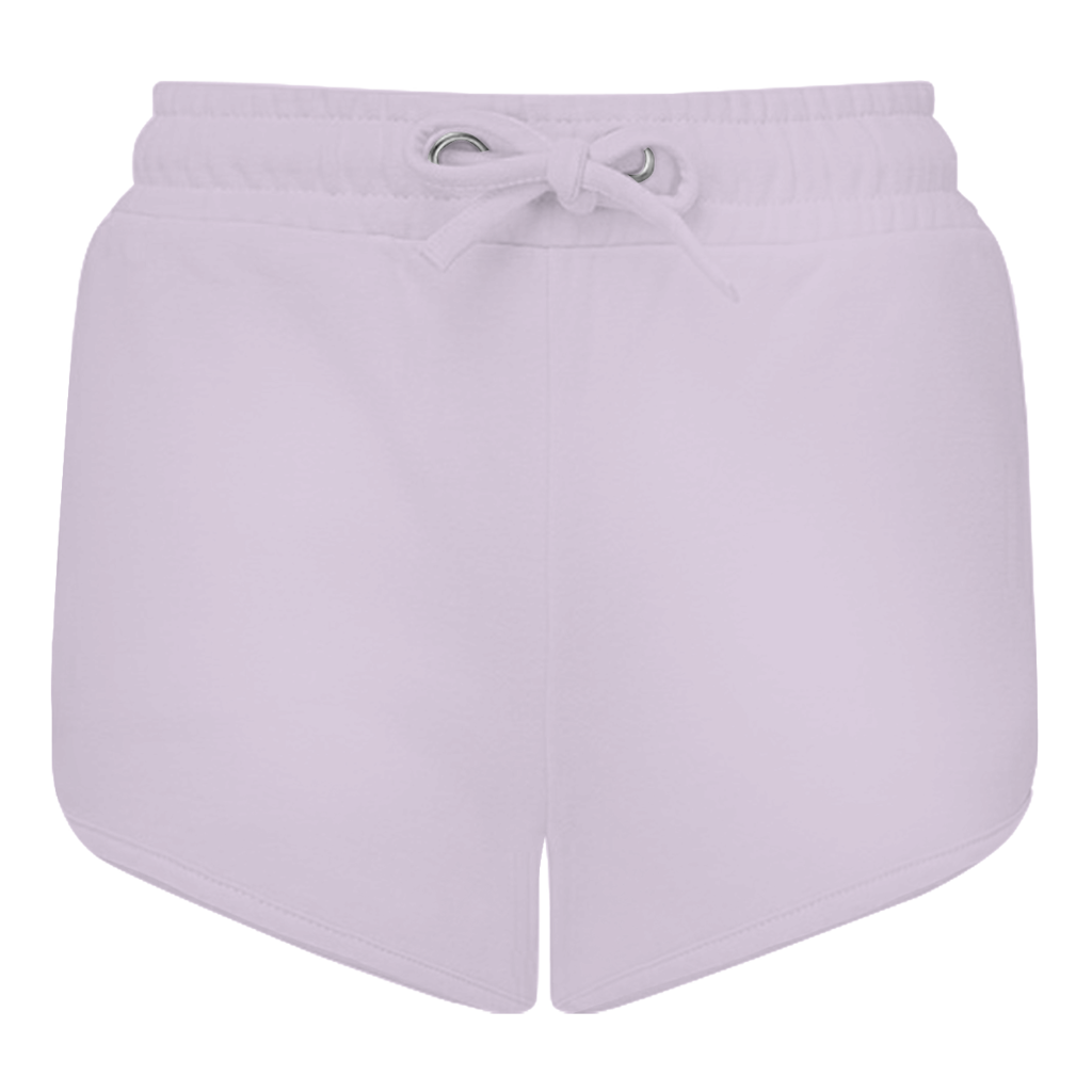 JA Miststück – Damen-Shorts in Flieder, Rückansicht ohne Druck