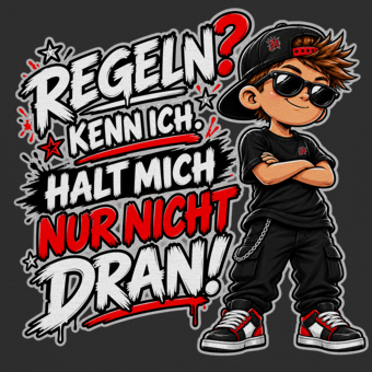 JA Regelbrecher – Kinder-T-Shirt, Nahaufnahme vom Motiv