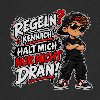 JA Regelbrecher – Kinder-Hoodie, Nahaufnahme vom Motiv