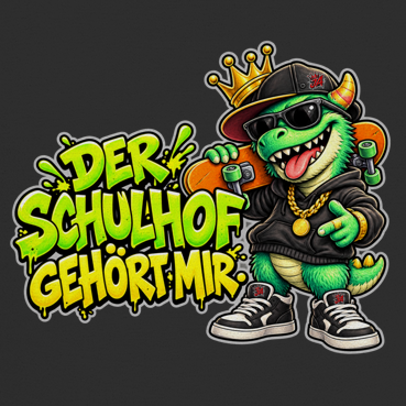JA Pausenboss – Kinder-T-Shirt, Nahaufnahme vom Motiv