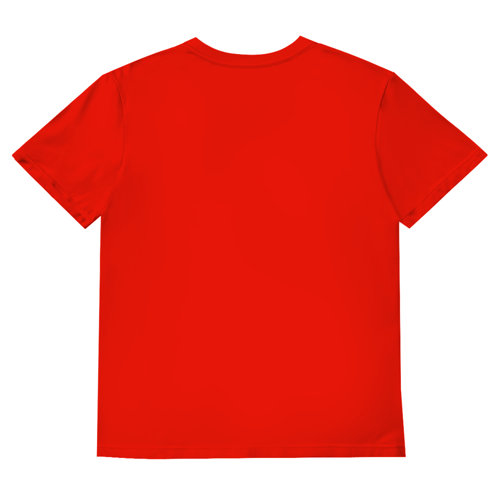 JA Morgenmuffel – Herren-V-Neck-Shirt in Rot, Rückansicht ohne Druck