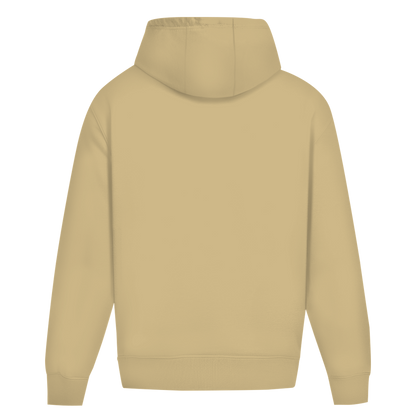 JA Morgenmuffel – Oversize-Hoodie in Sand, Rückansicht ohne Druck