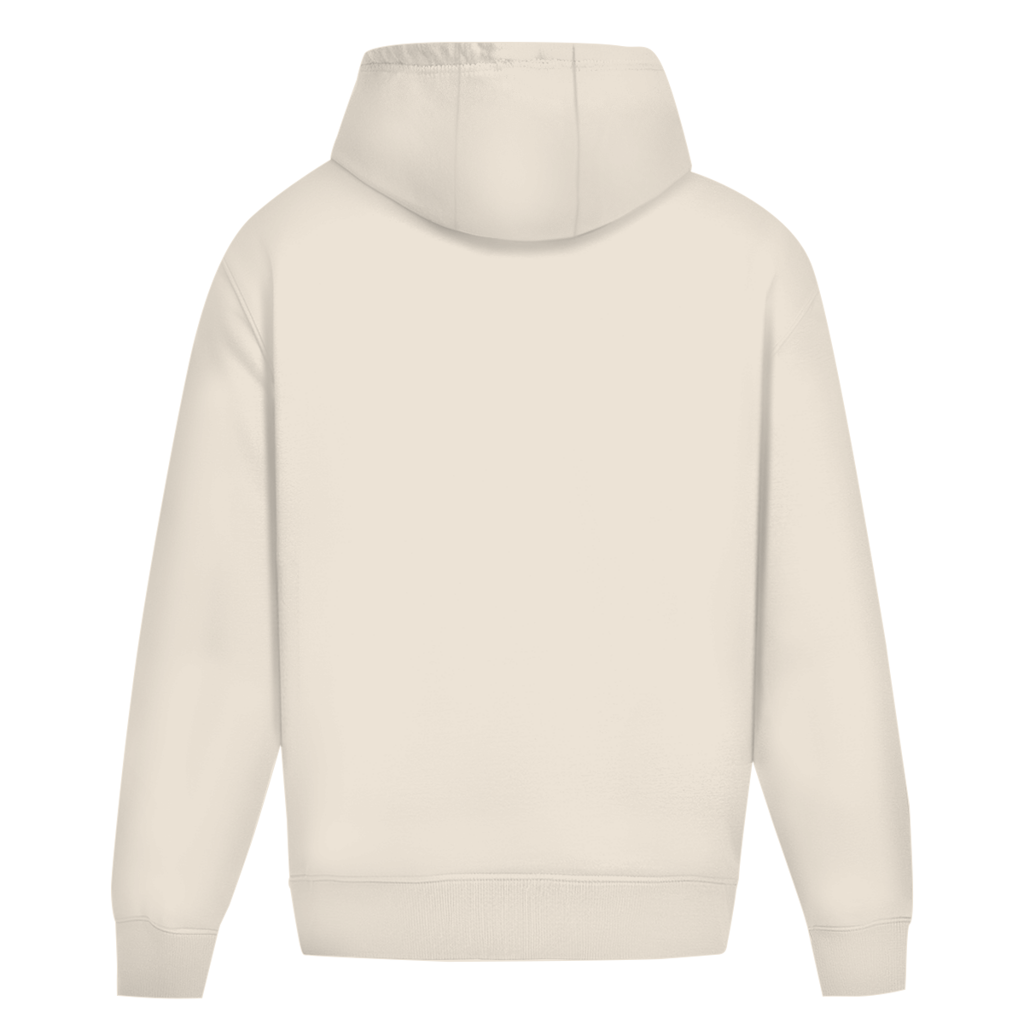 JA Morgenmuffel – Oversize-Hoodie in Sandweiß, Rückansicht ohne Druck