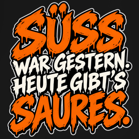 JA Saures – Herren-V-Neck-Shirt, Nahaufnahme vom Motiv