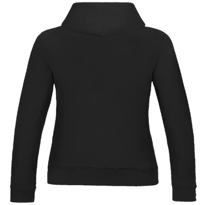 JA Orakel – Damen-Hoodie in Tiefschwarz, Rückansicht ohne Druck