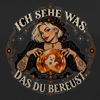 JA Orakel – Damen-Hoodie, Nahaufnahme vom Motiv