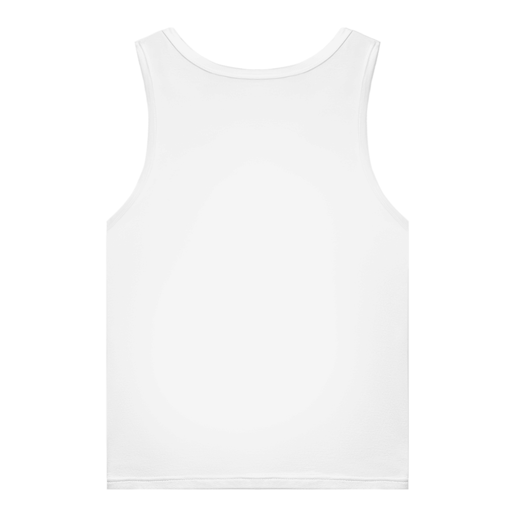 JA Orakel – Damen-Bio-Tanktop in Weiß, Rückansicht ohne Druck
