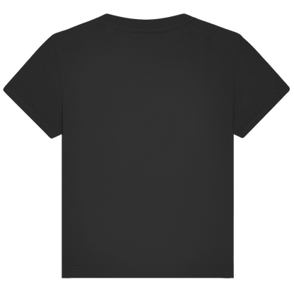 JA Quatschhexe – Baby-T-Shirt in Schwarz, Rückansicht ohne Druck