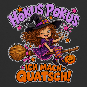 JA Quatschhexe – Kinder-T-Shirt, Nahaufnahme vom Motiv