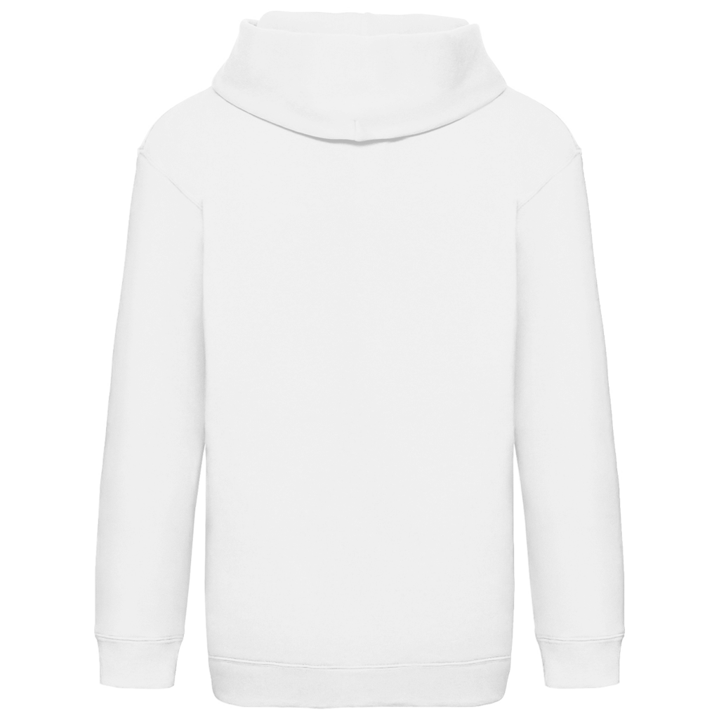 JA Quatschhexe – Kinder-Hoodie in Weiß, Rückansicht ohne Druck