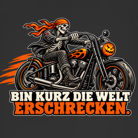 JA Spukbiker – Herren-T-Shirt, Nahaufnahme vom Motiv